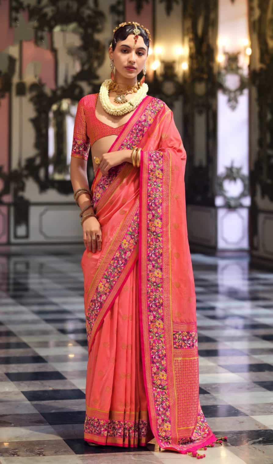 onion pink saree