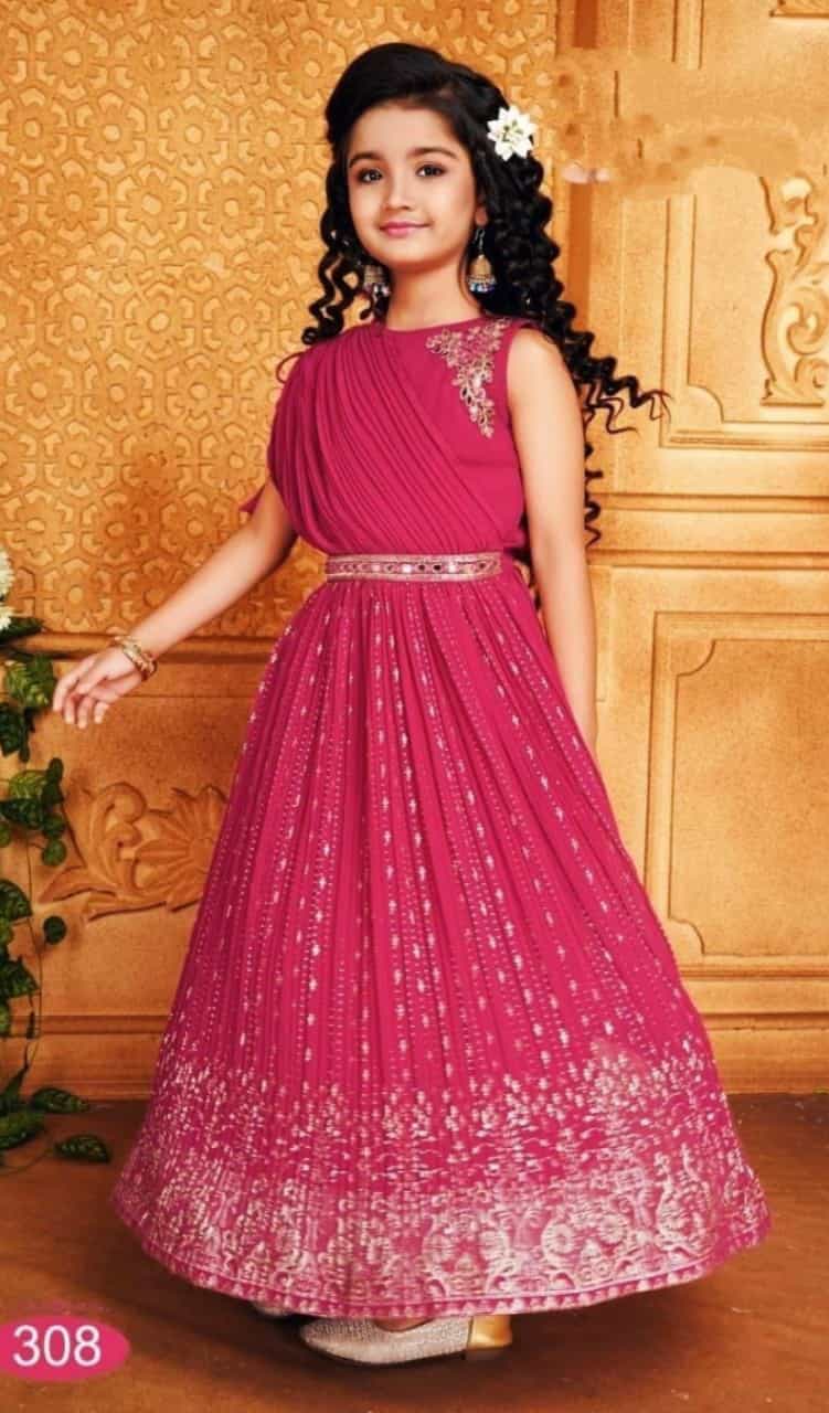 Stylish Kids' Lehenga with Sequins Embroidery