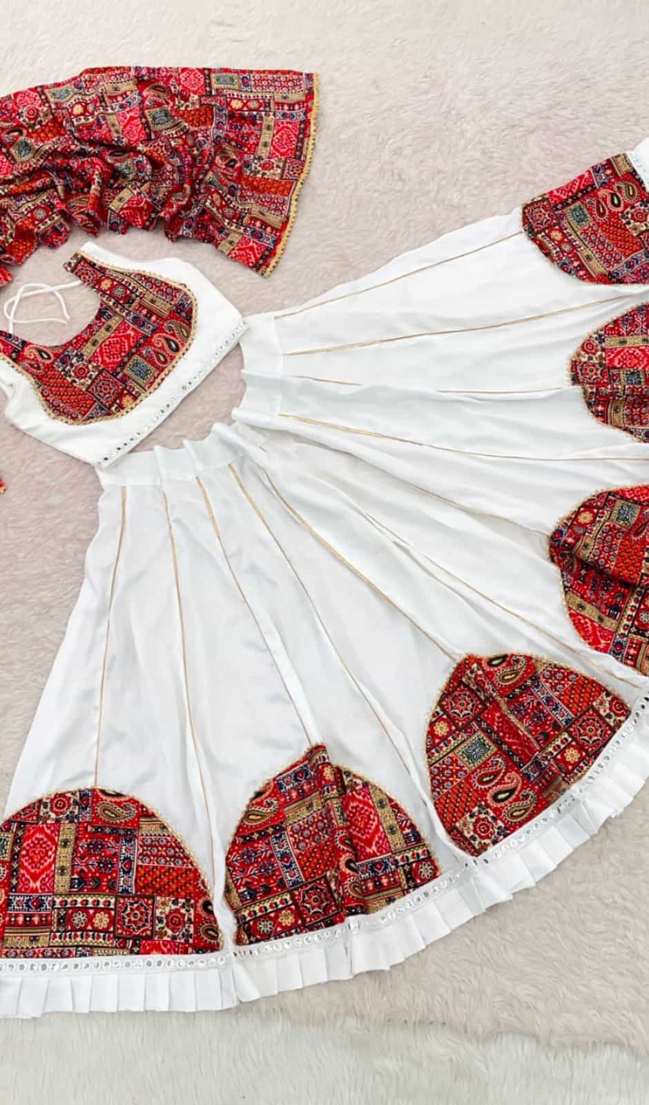 Designer White Lehenga Choli for Girls 
