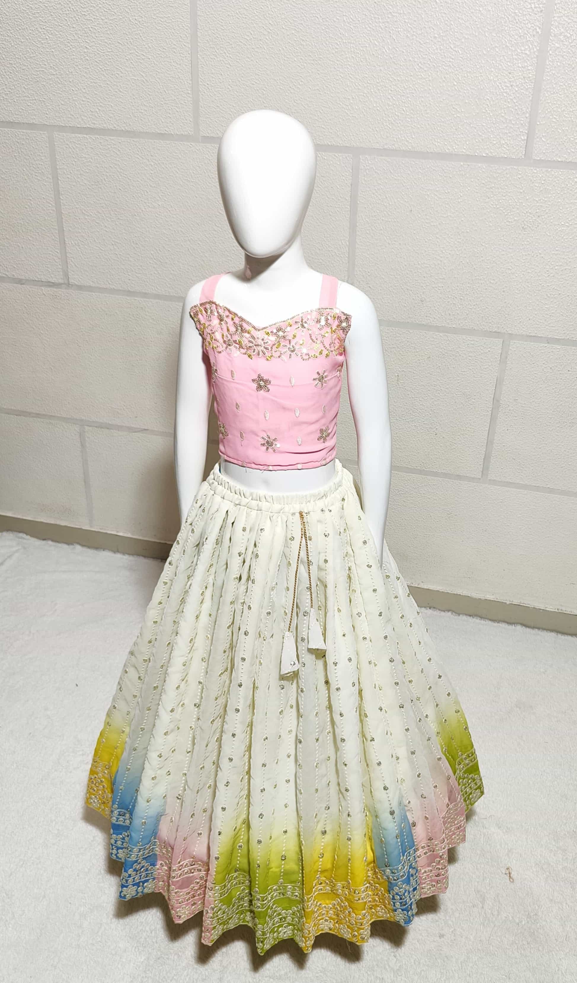 Girls' Festive Wear – Digital Print & Lace Work Lehenga Choli Set