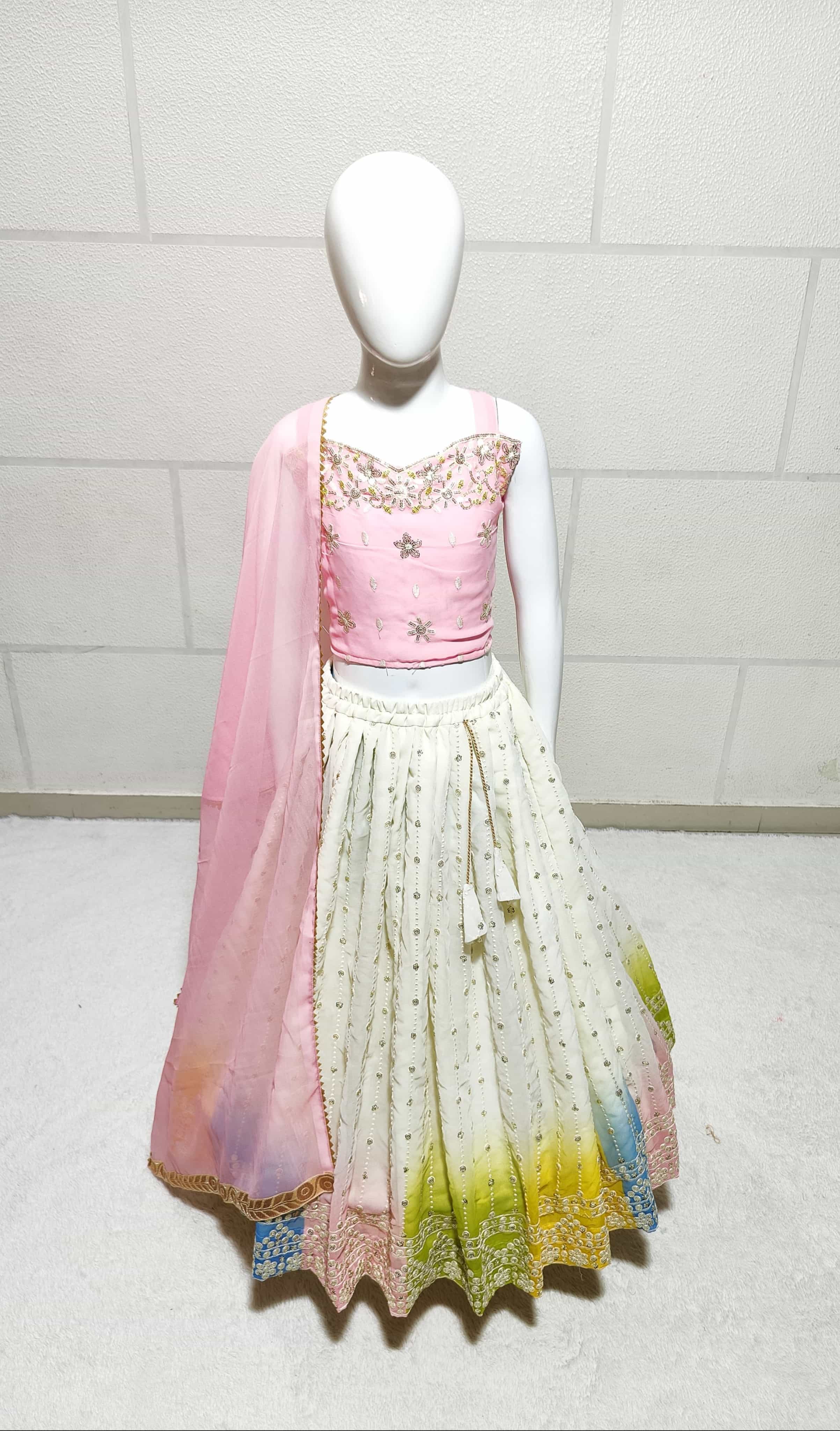 Embroidered Georgette Lehenga Set