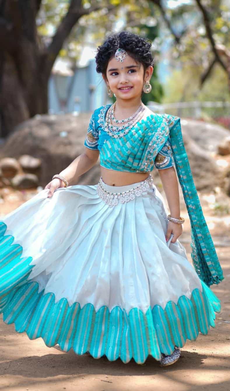 Girls' Lehenga Choli with Sequin Embroidery & Fancy Dupatta