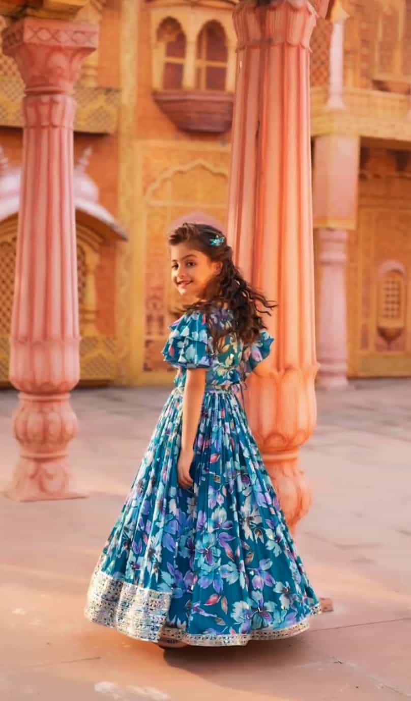 Party Wear Kids' Lehenga Set – Perfect for Weddings & Birthdays