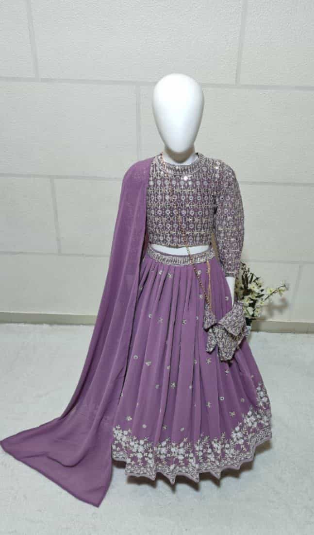 Lavender Faux Georgette with Dupatta