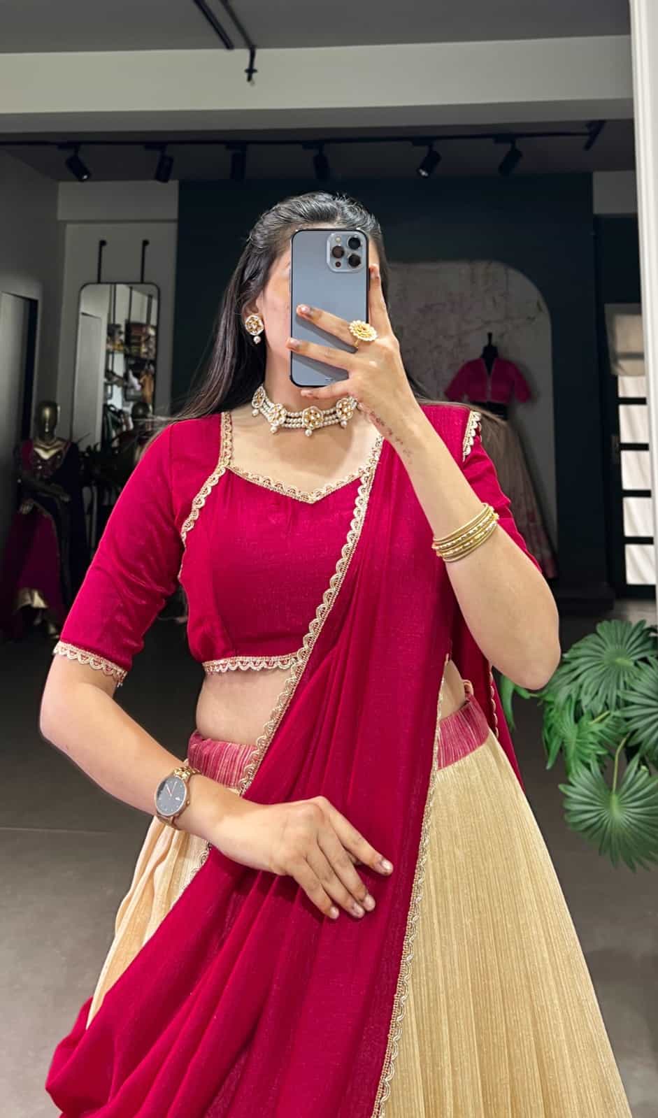 Traditional pink lehenga choli
