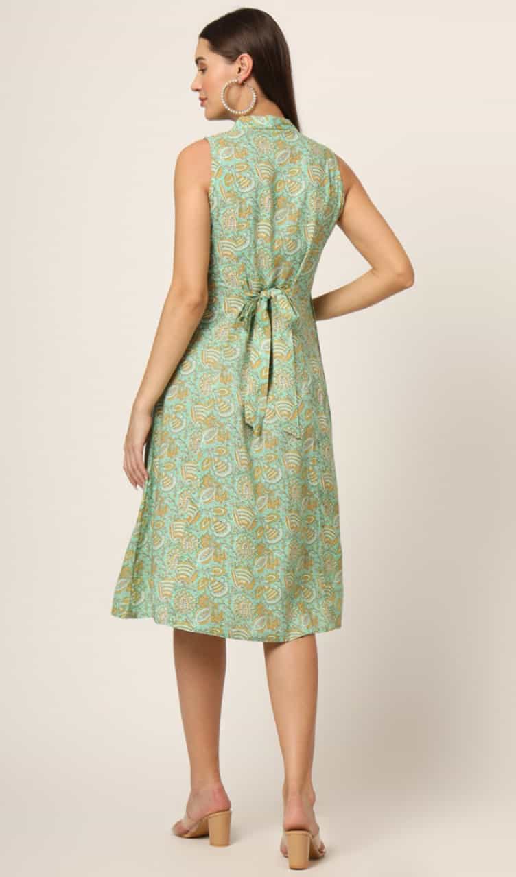 Viscose Rayon Floral Print Dress 