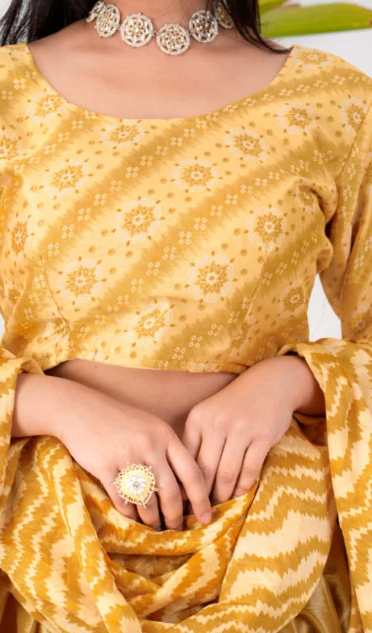 Yellow Silk Lehenga Set