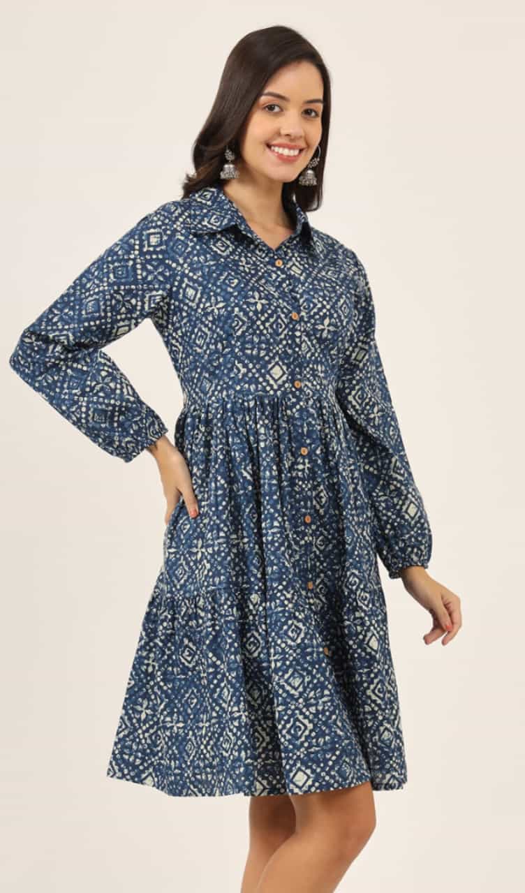 Stylish Cotton Flared Dress