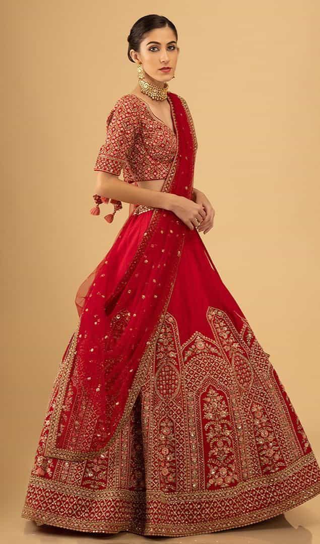 wedding wedding red bridal lehenga