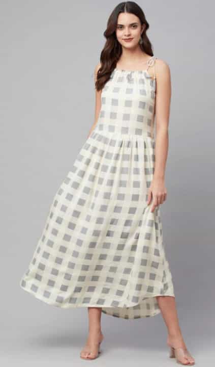 Chic Gathered Rayon Dress