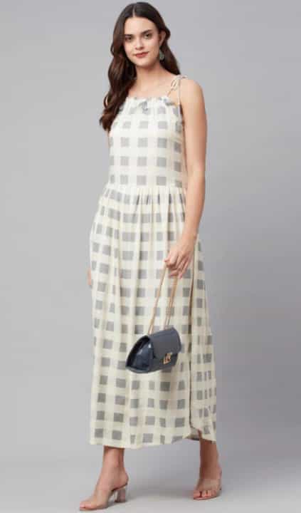 Women's Pleated Midi Dress – Soft Viscose Rayon Fabric