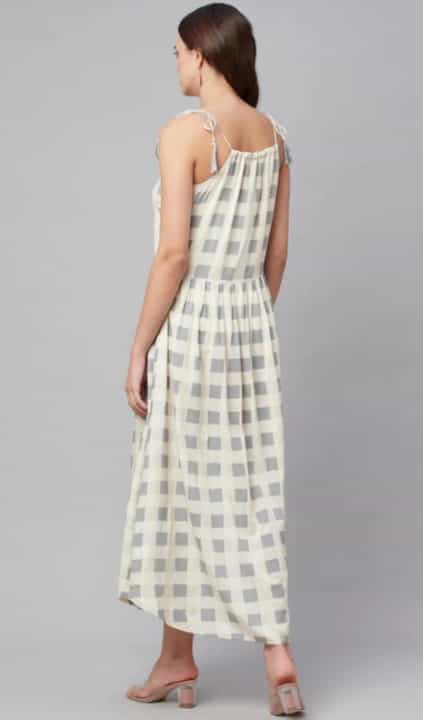 Off-White Midi Dress – Sleeveless with Shoulder Straps 