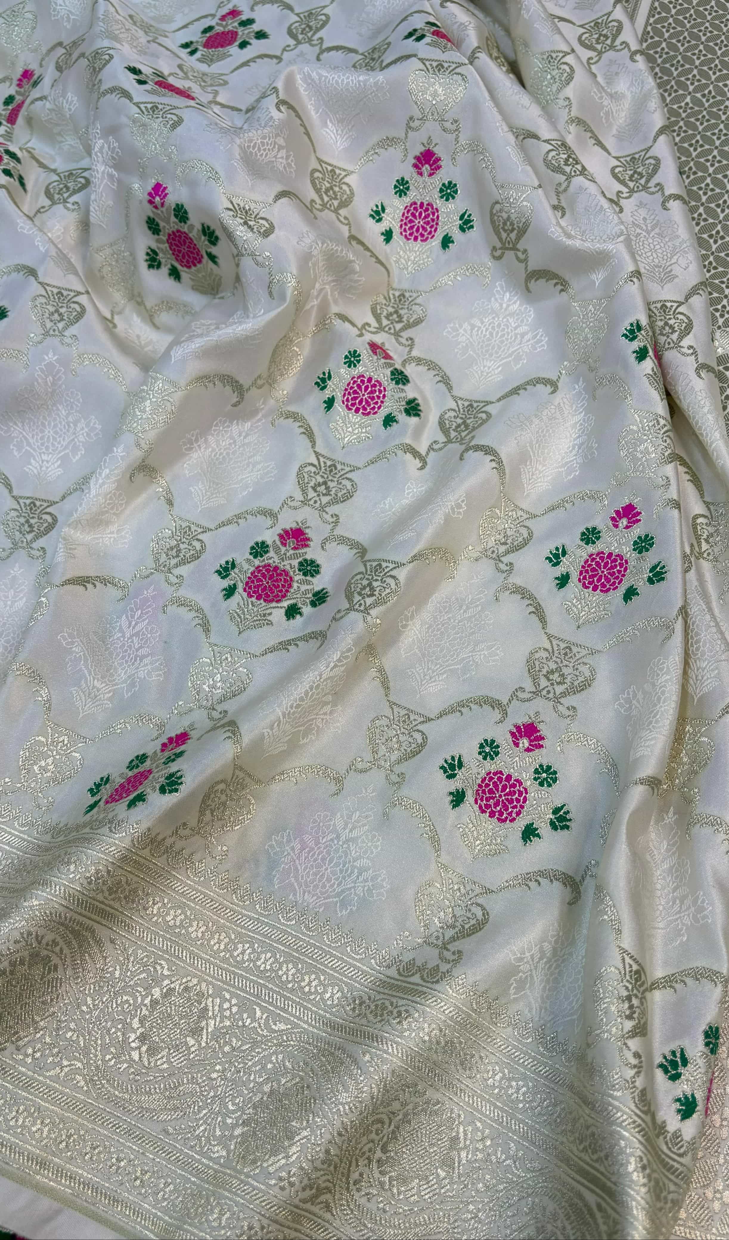 cream color saree