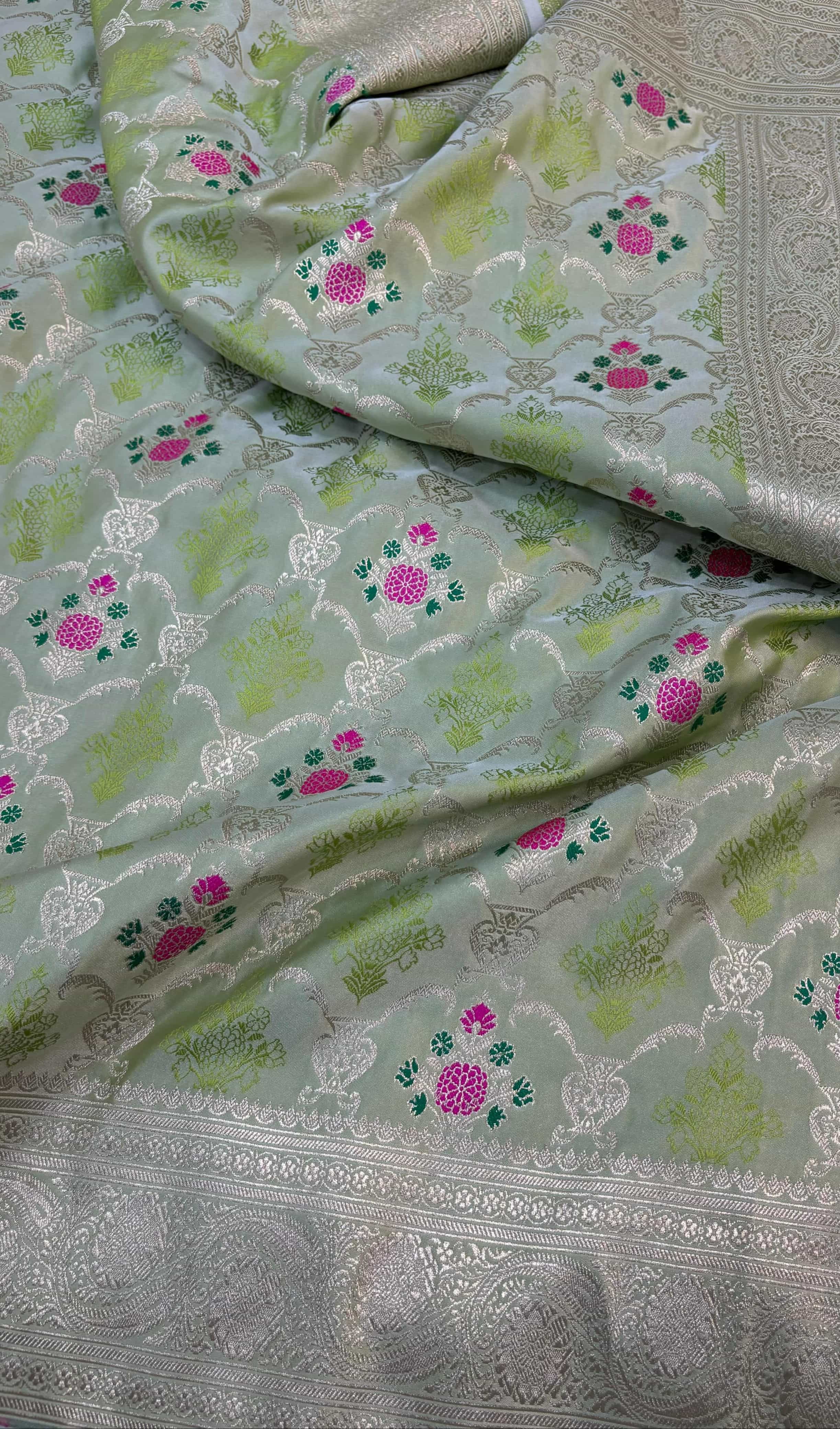 pista green saree