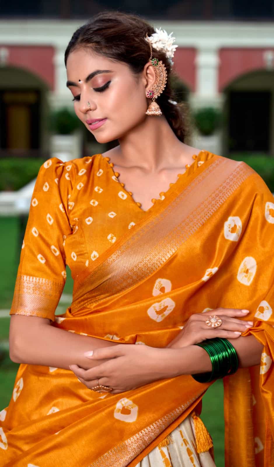 yellow dola silk lehenga choli