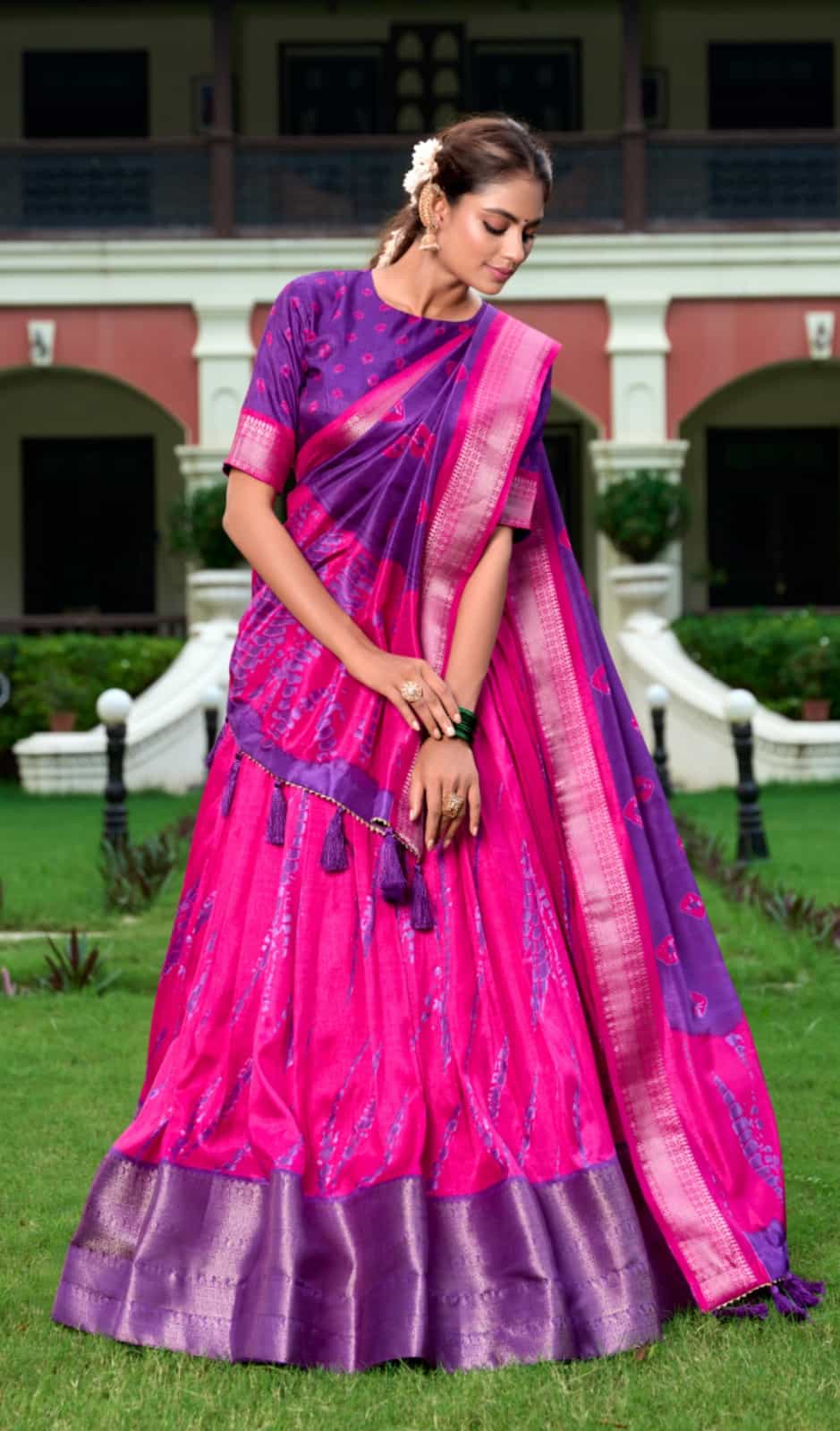 purple dola silk lehenga choli