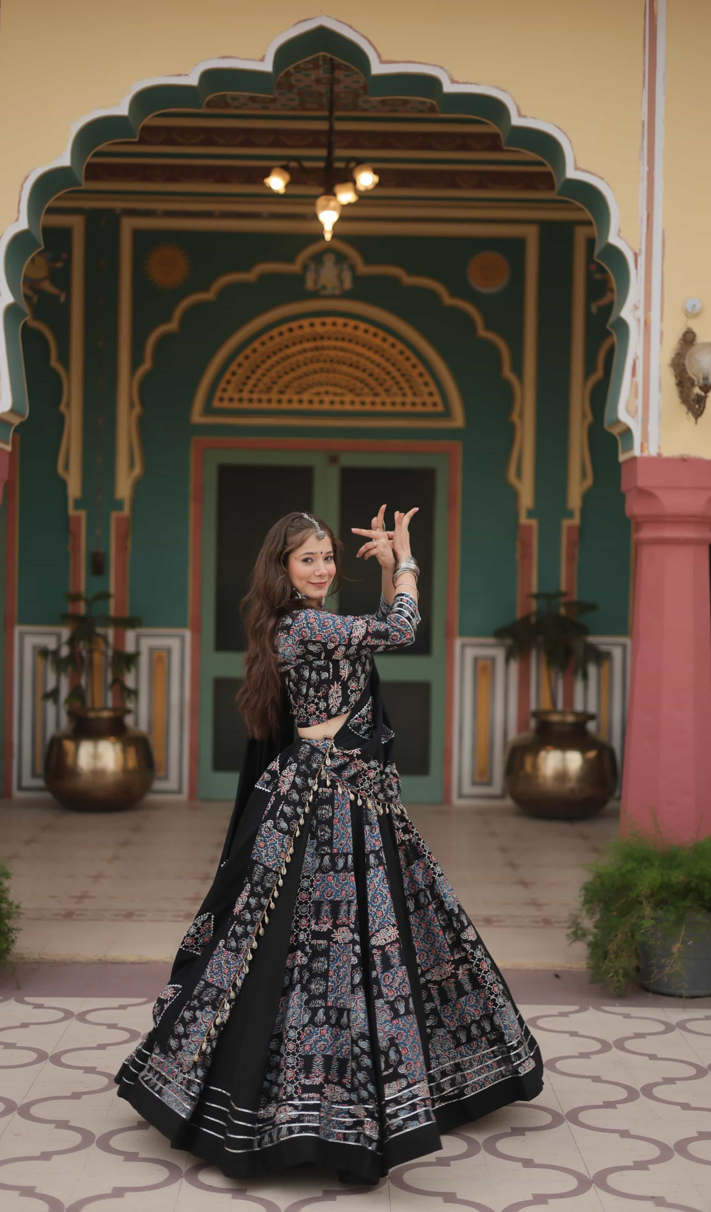 Full Stitched Lehenga with Round Neck Blouse