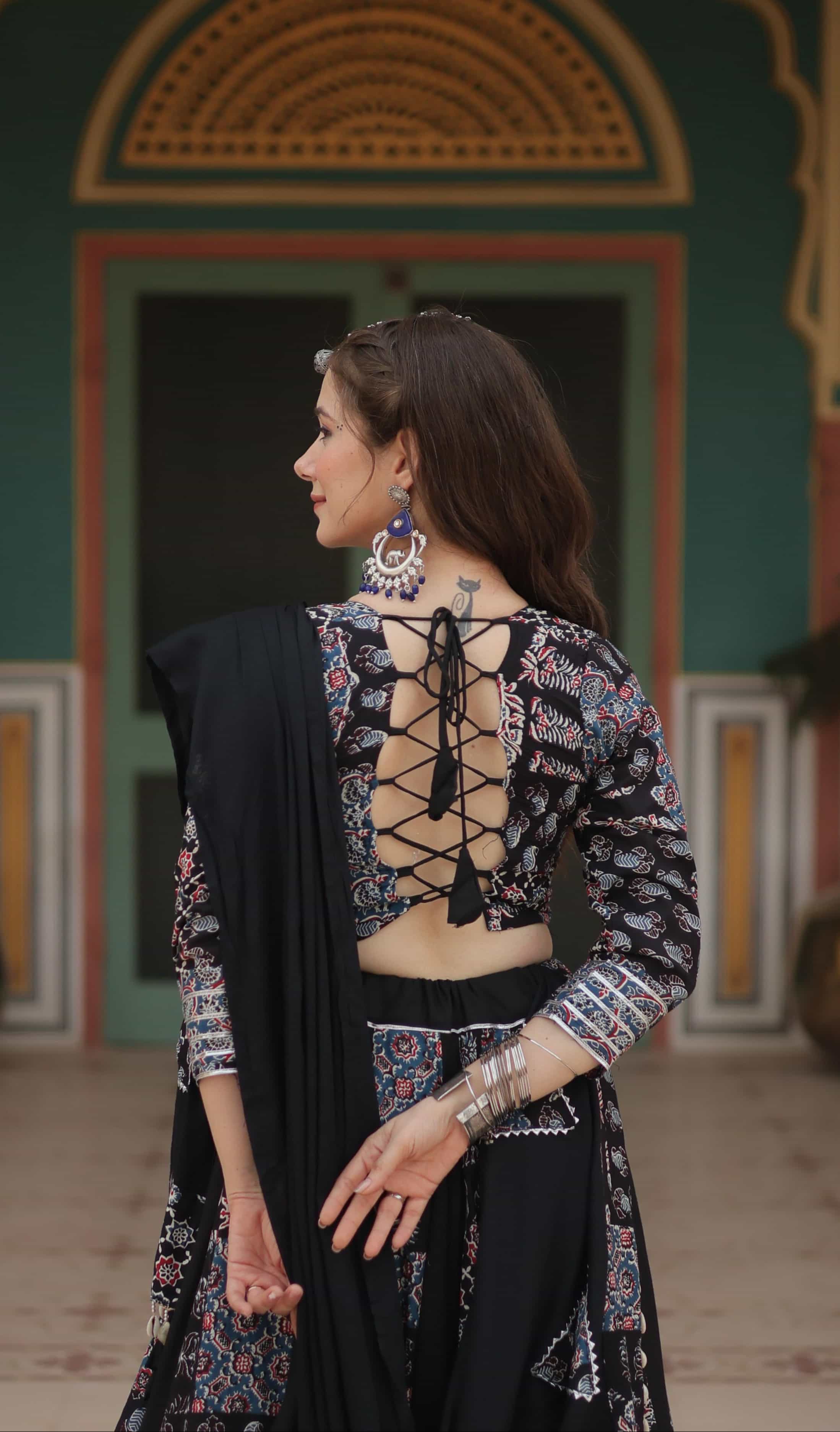 Designer Lehenga with Kodi Lace Detailing