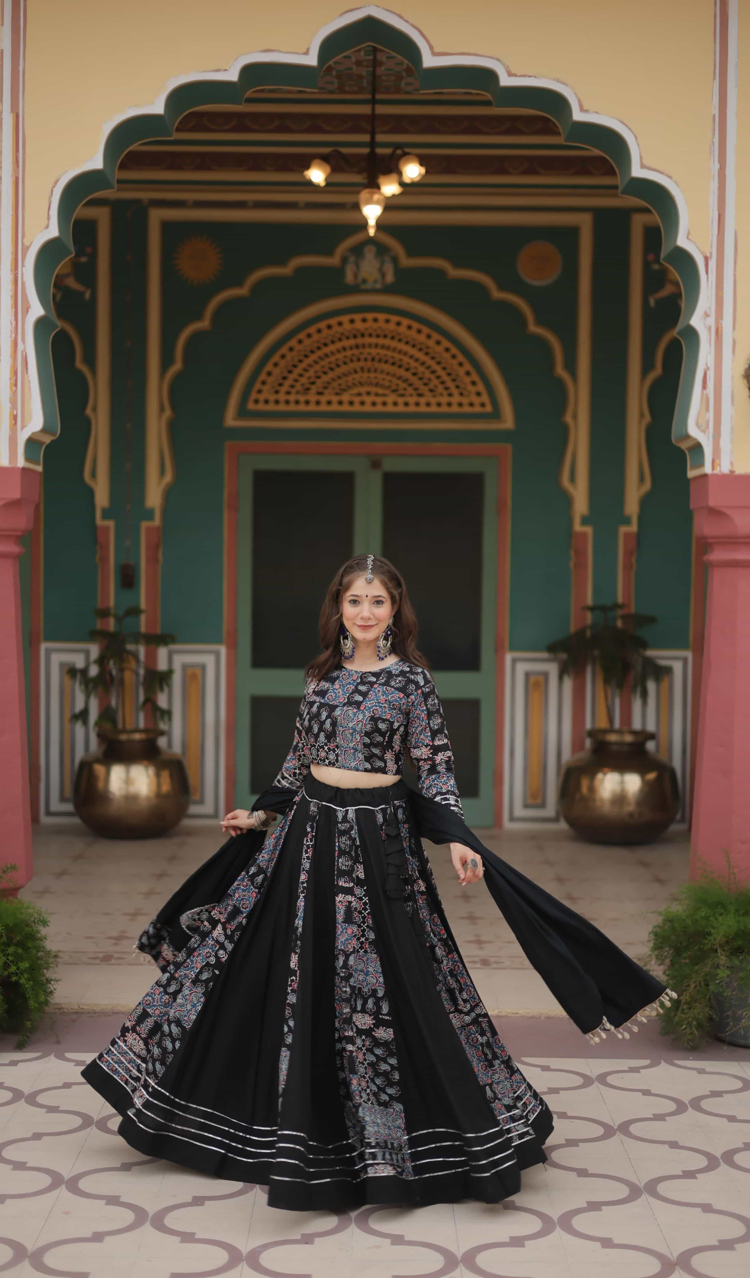 traditional black lehenga for girls