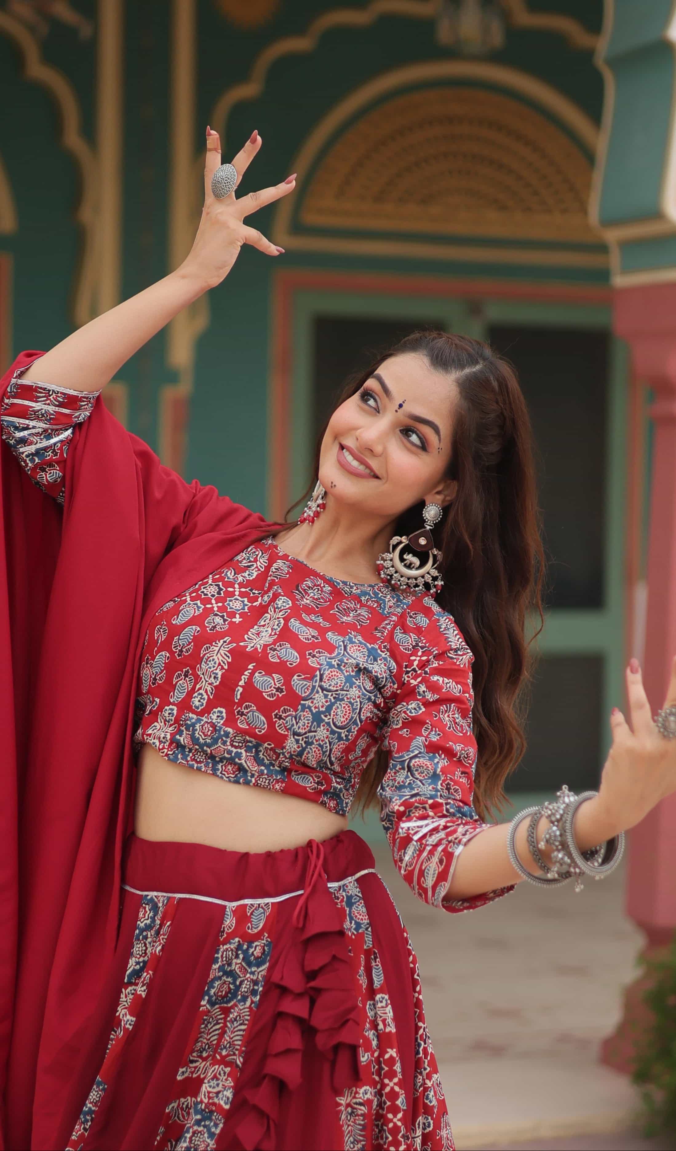  Maroon Lehenga with Dupatta
