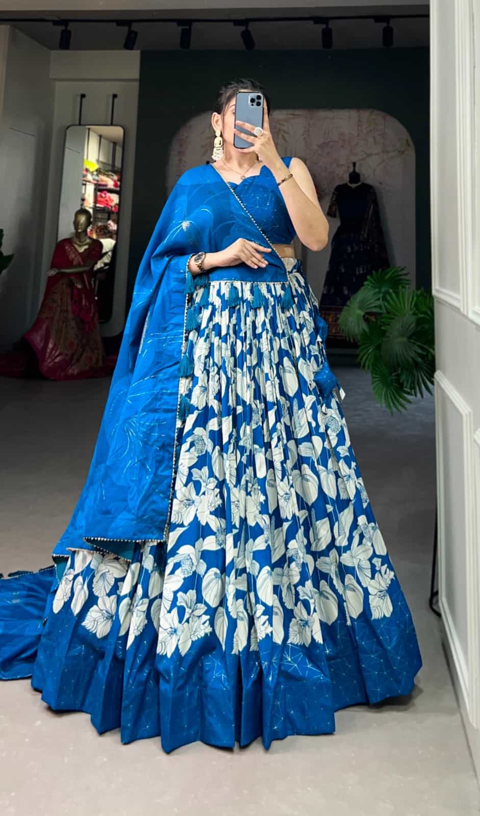 royal blue lehenga choli