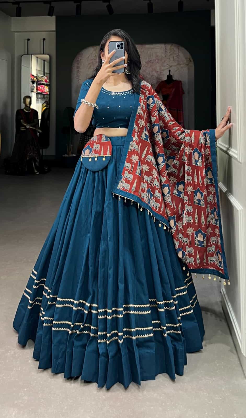 cotton lehenga choli with dupatta