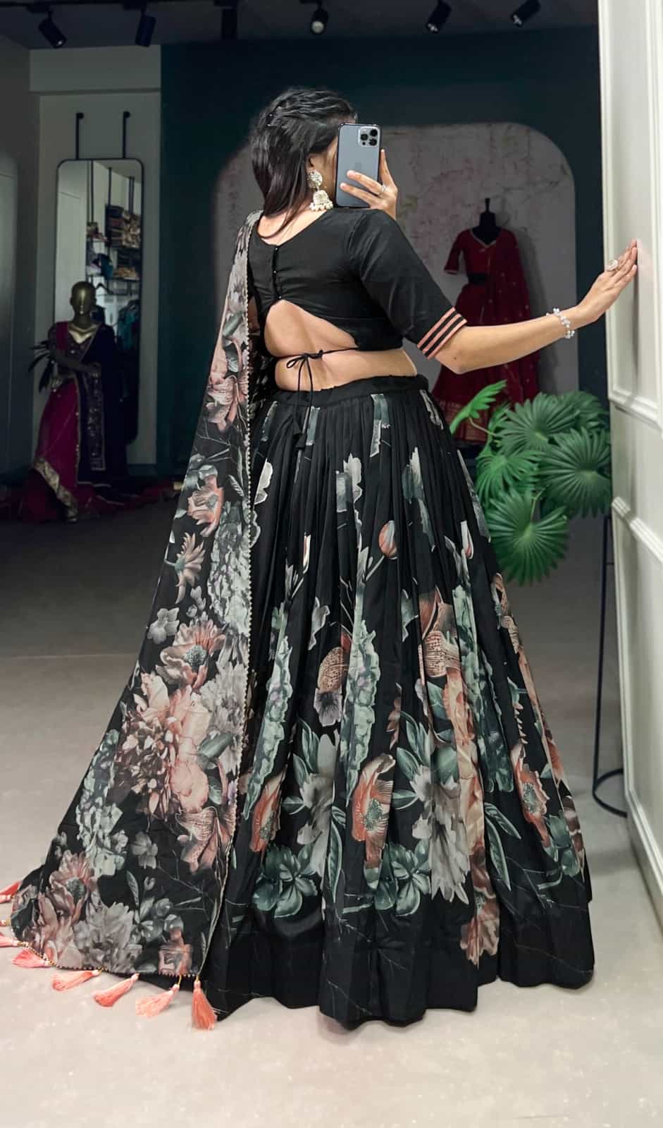 black floral lehenga choli