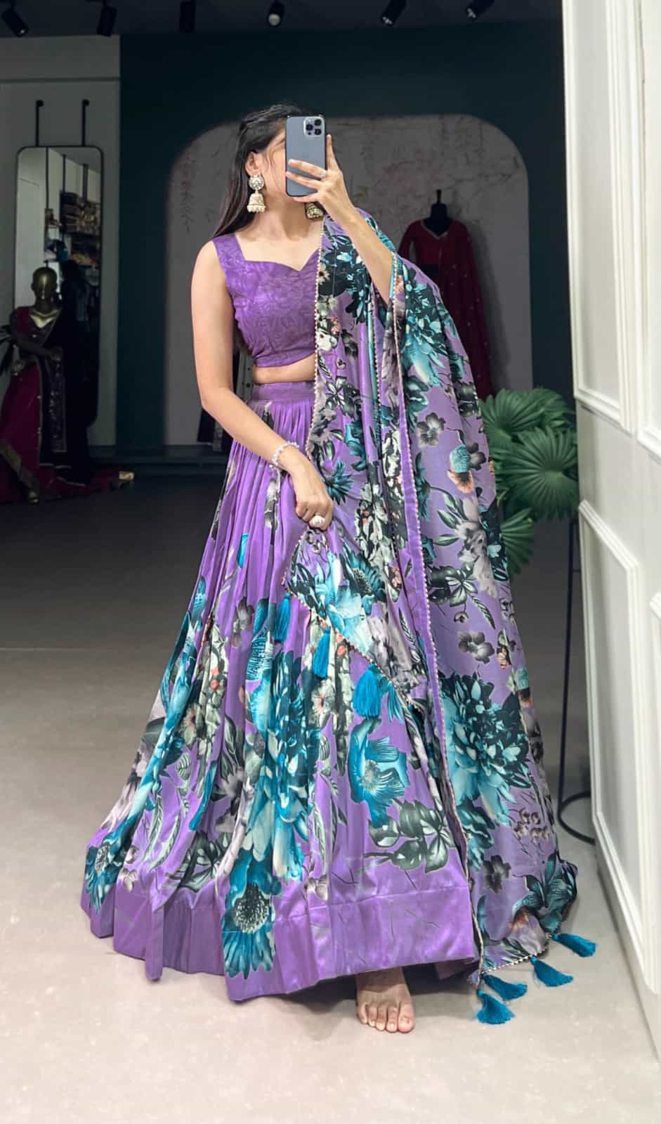 simple floral lehenga choli
