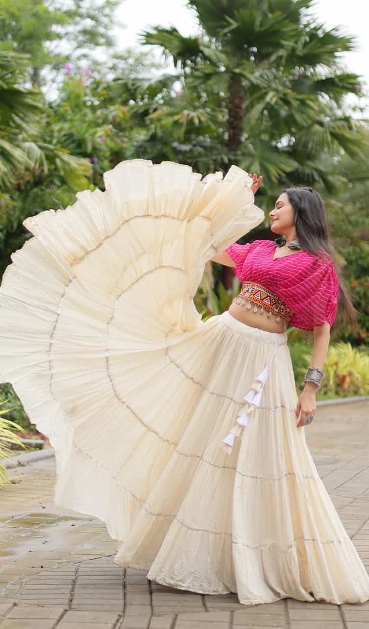Full-stitched festive lehenga set with intricate kutchi patchwork