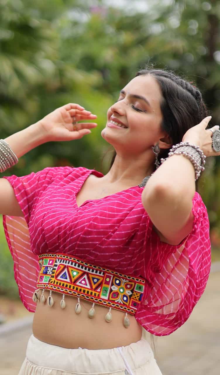 Designer lehenga with cotton inner and dori latkan detailing