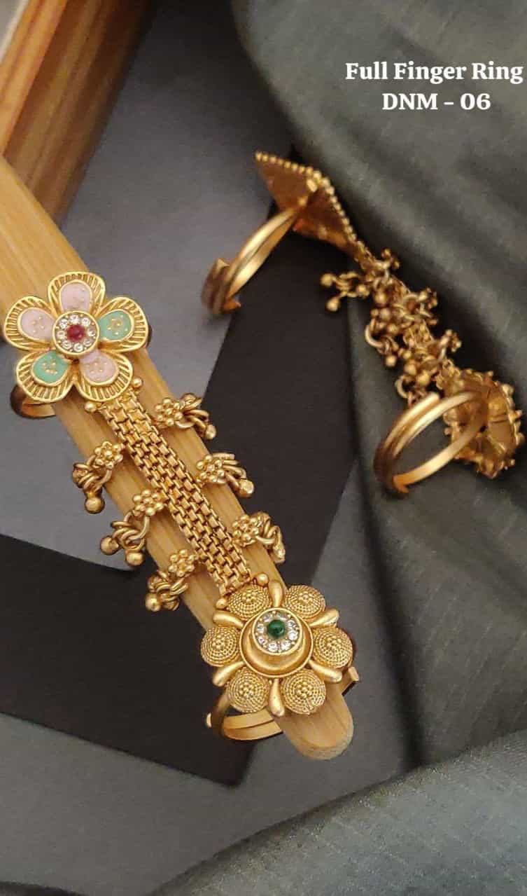 Gold-plated Rajwadi full finger ring
