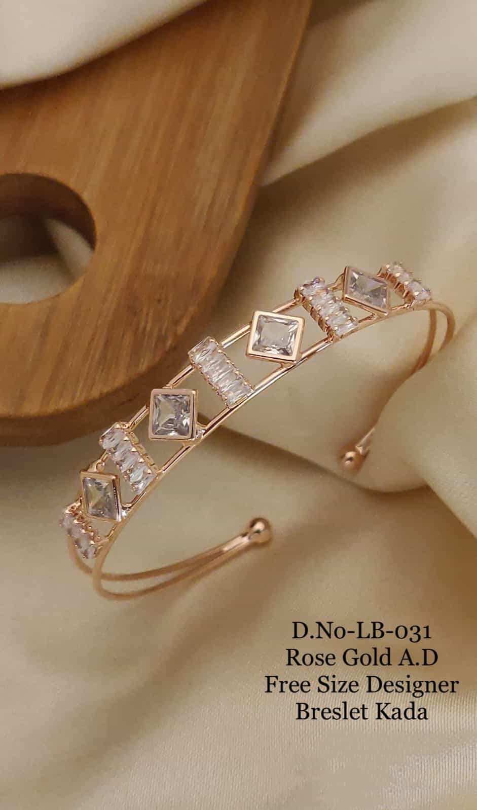 Stylish slip-on bracelet for women with dazzling stones