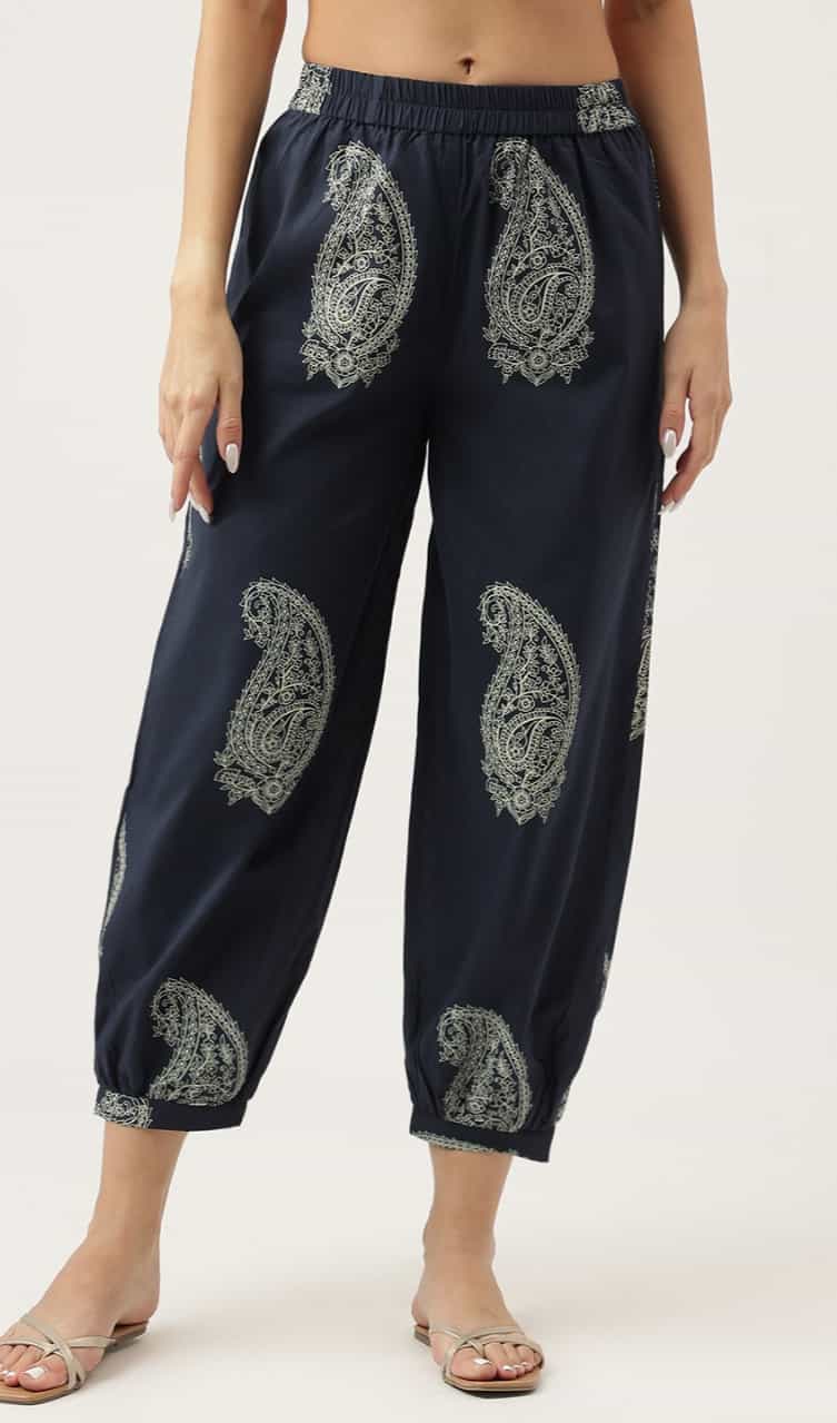 oxford blue cotton kurti with v-neck