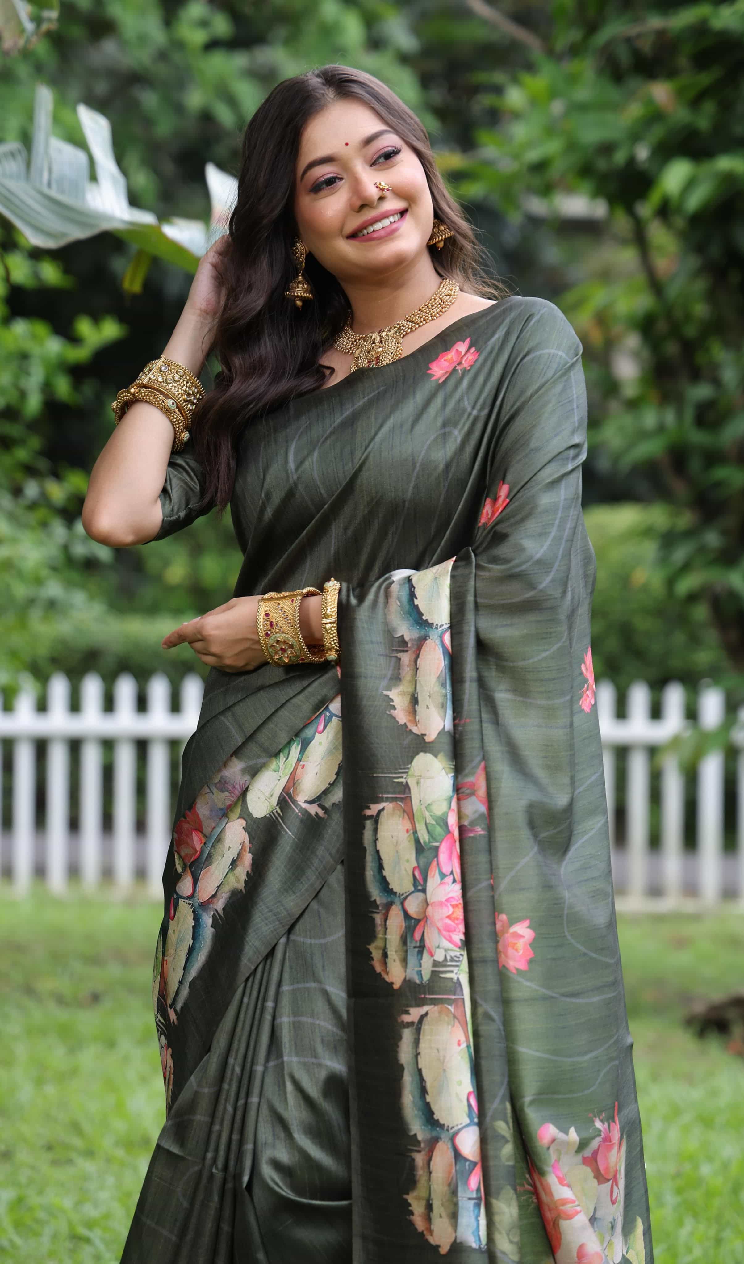 Soft tussar silk  saree
