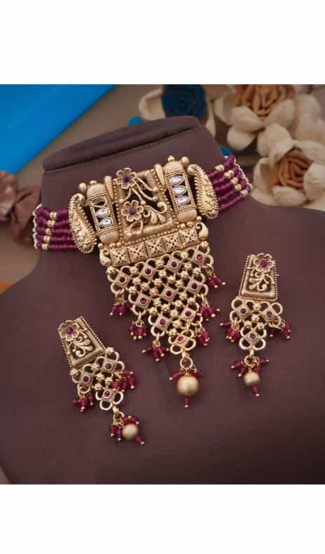 Rajwadi gold jewelry set for special occasions