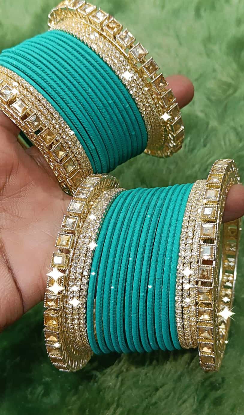 blue metal bangles set, perfect for any occasion