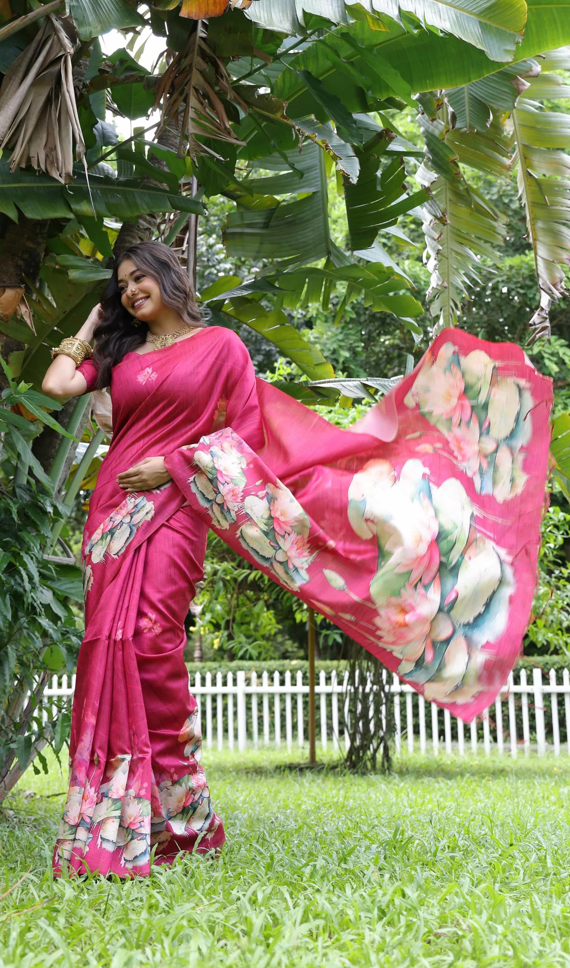 Soft tussar silk saree