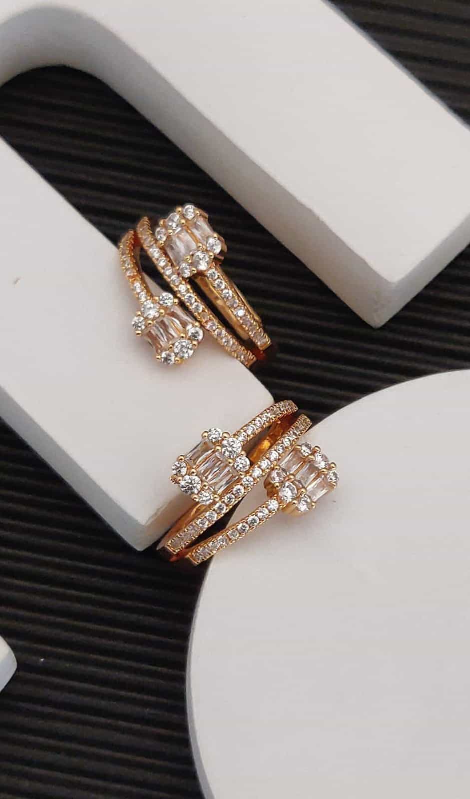 Classic rose gold American Diamond ring 