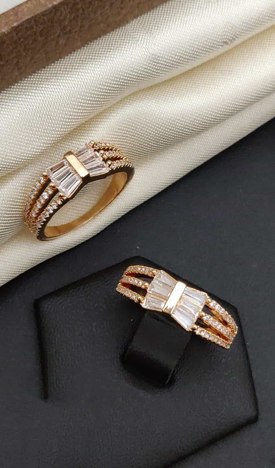 Rose gold designer ring