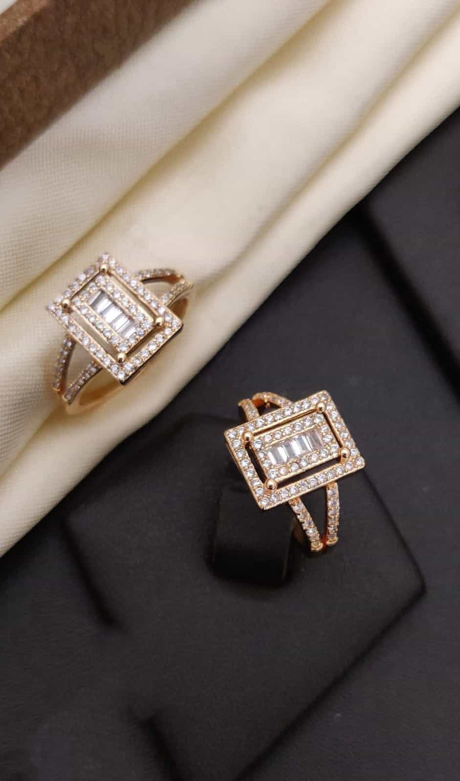 rose gold American Diamond ring 
