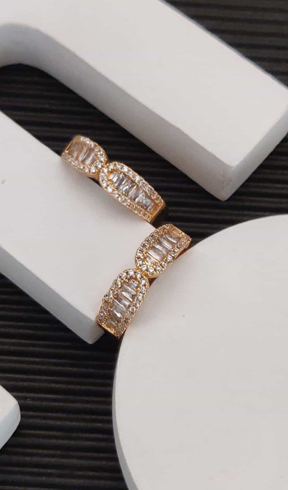 Classic rose gold American Diamond ring