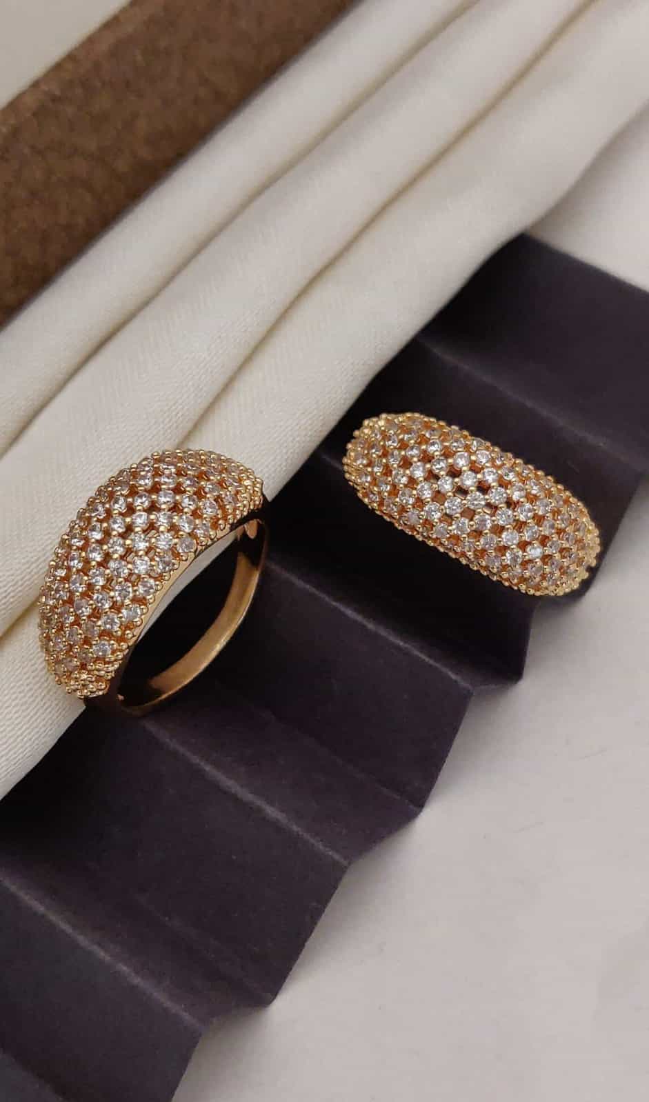 Rose gold American Diamond finger ring 