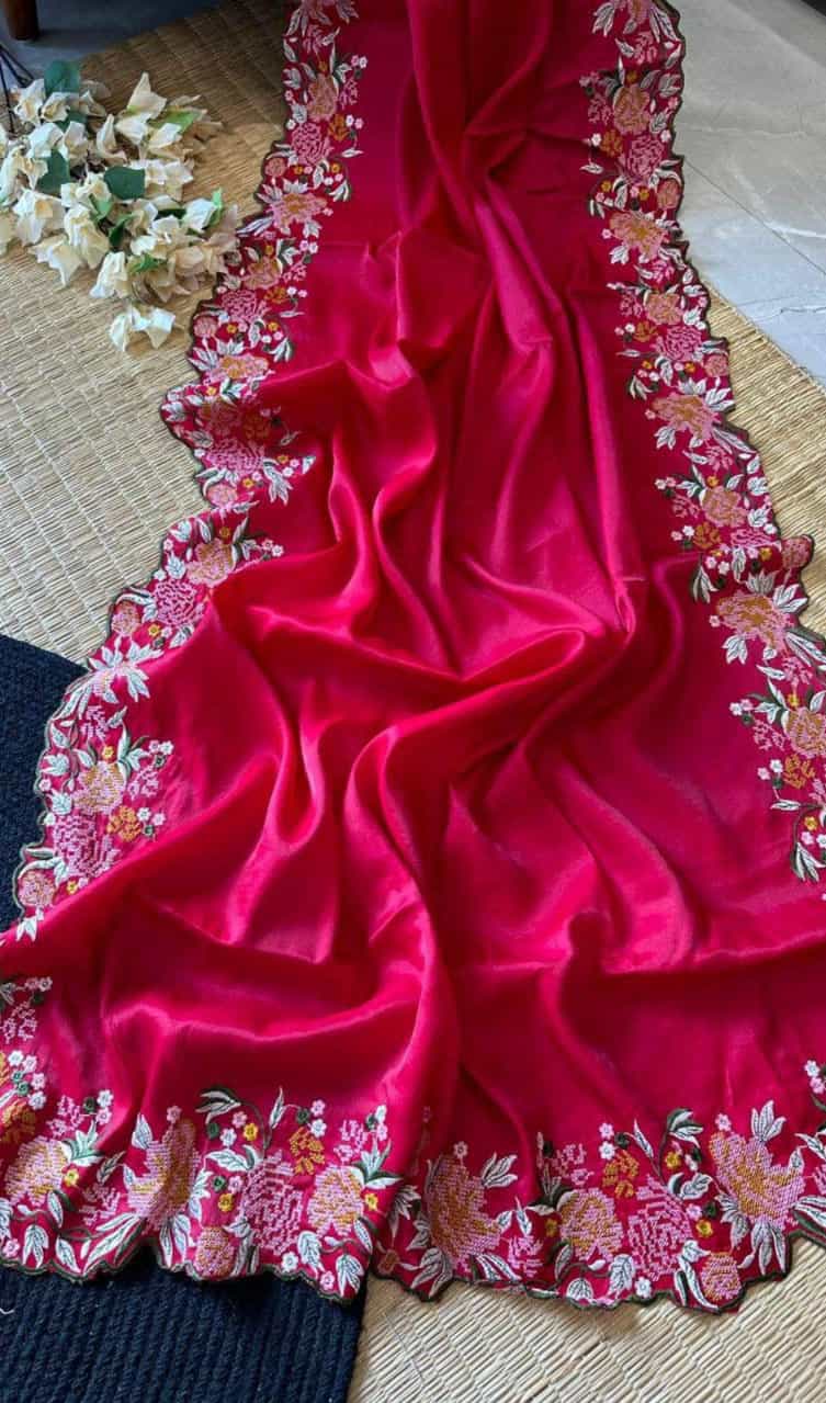 viscose thread work saree