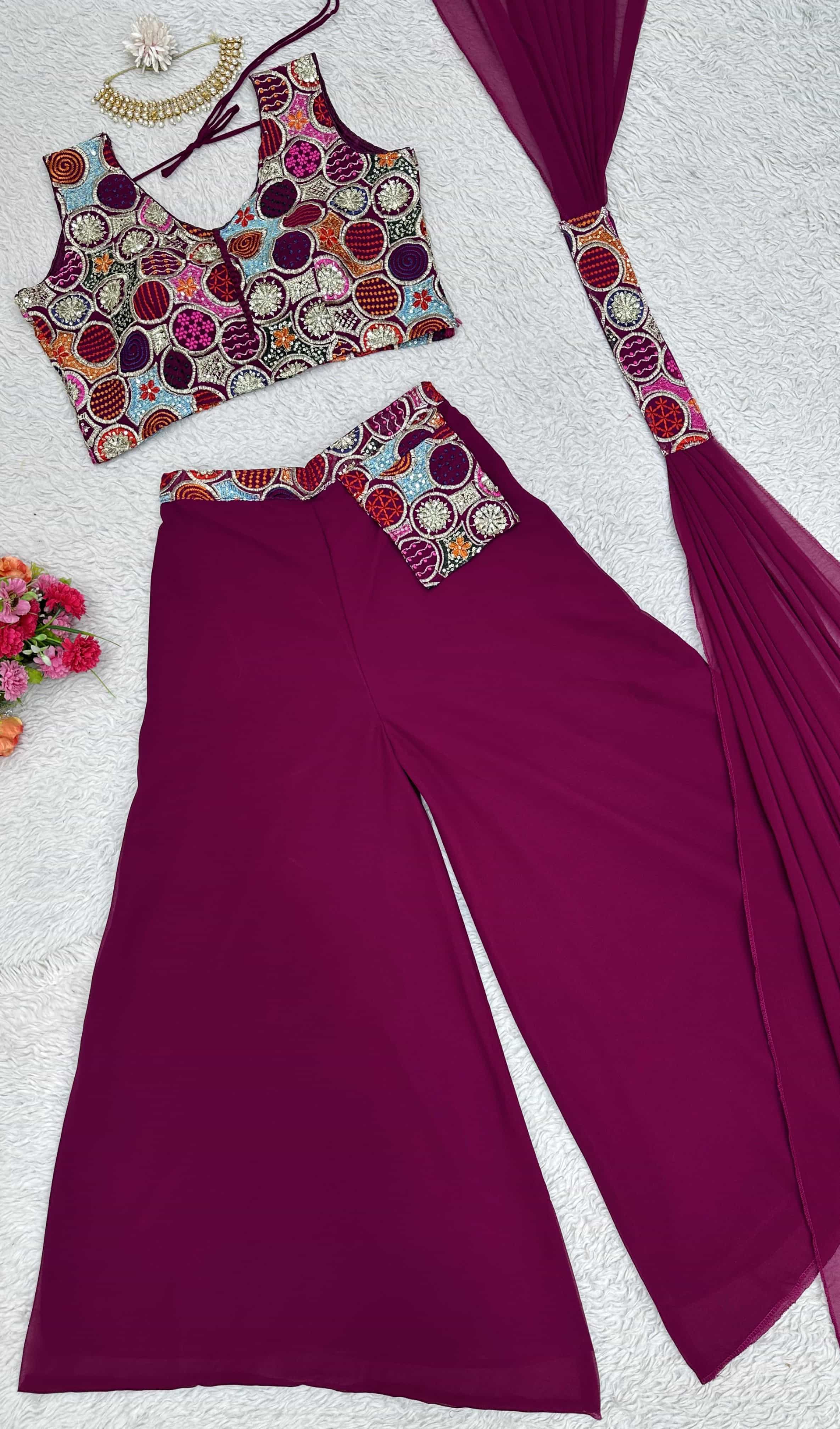 indo-western pallazo with top