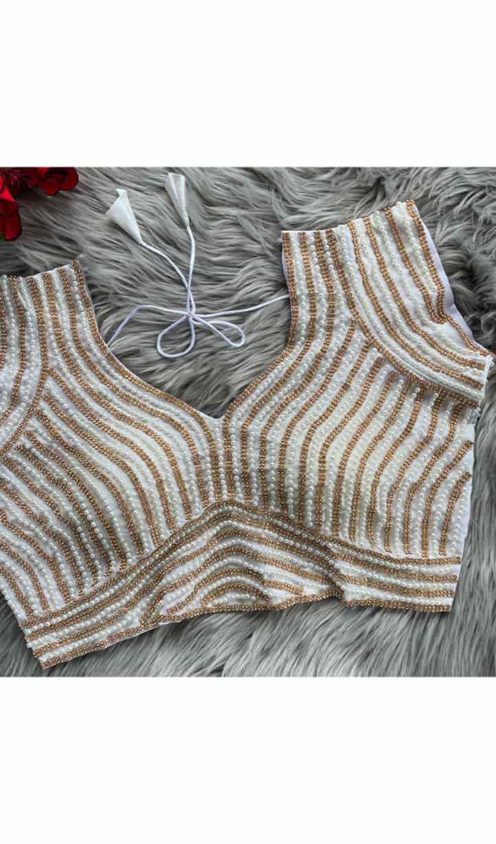 e Silk Handcrafted Pearl Blouse