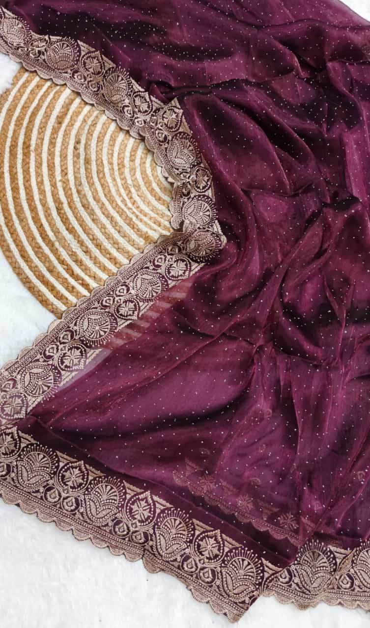 wine color saree