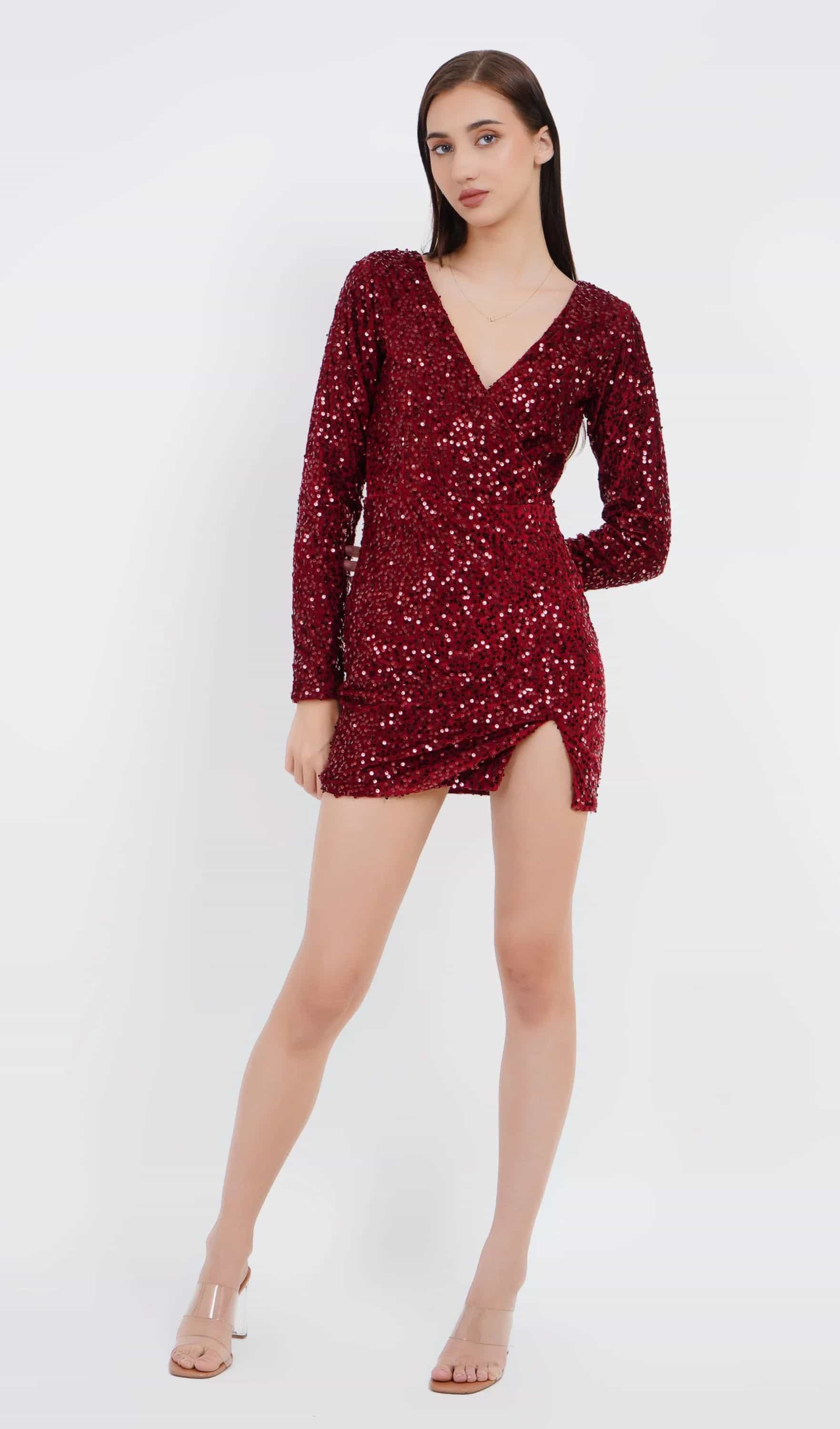 blood red mini dress