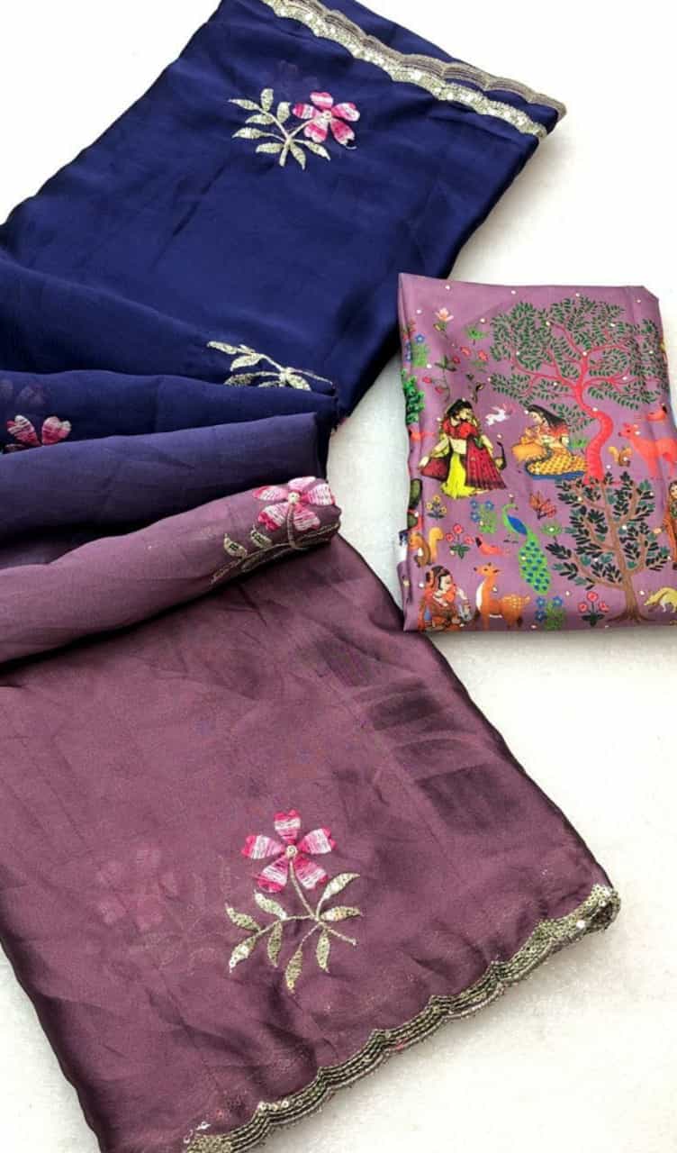 Navy Blue Color Saree