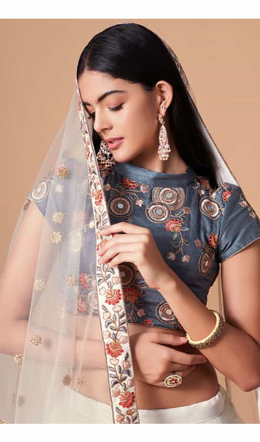 Off-white Lehenga Choli Set