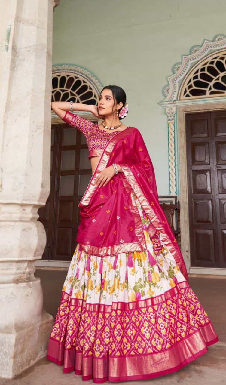 Tussar Silk Lehenga Choli Set